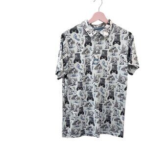 Pins & Aces Short Sleeve Golf Polo in Grey Yeti Size S